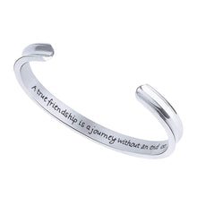Load image into Gallery viewer, Best Friend Bracelet Side by Side Or Miles Apart Long Distance Friendship Cuff Bangle