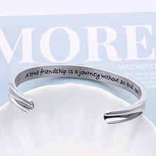Load image into Gallery viewer, Best Friend Bracelet Side by Side Or Miles Apart Long Distance Friendship Cuff Bangle